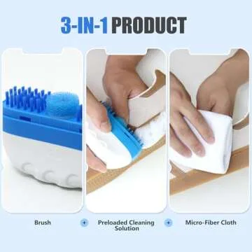 Simple Life 3-in-1 Shoe Cleaner Kit | Travel Size Foaming Shoe Cleaner | Nonscratch Shoe Brush & Mic...