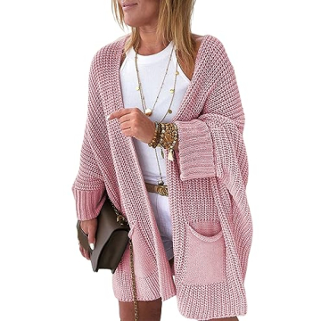 Chic Oversized Knit Batwing Cardigan for Women