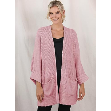 Chic Oversized Knit Batwing Cardigan for Women