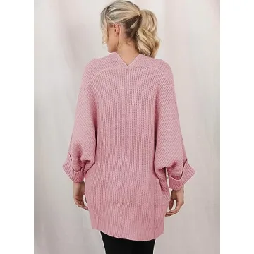 Chic Oversized Knit Batwing Cardigan for Women