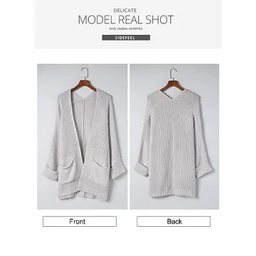 Chic Oversized Knit Batwing Cardigan for Women