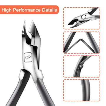 Cuticle Nippers Salon Grade for Manicurist Extremely Sharp Effortless Cuticle Trimmer Precise Clippe...