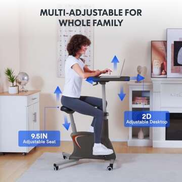 FLEXISPOT Desk Bike - Adjustable Upright Cycling Workstation