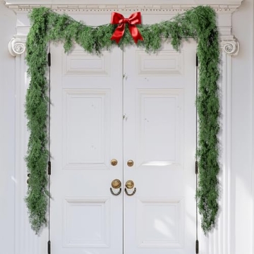 9.8 Ft Realistic Touch Norfolk Pine Garland- Greenery Artificial Pine Cypress Garland- Fake Christma...