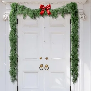 9.8 Ft Realistic Touch Norfolk Pine Garland- Greenery Artificial Pine Cypress Garland- Fake Christma...