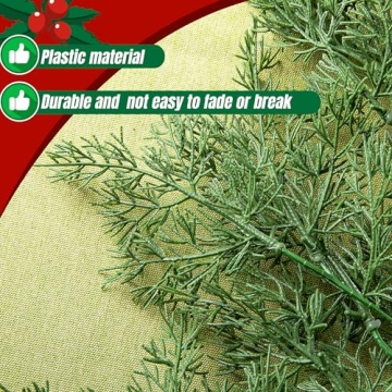 9.8 Ft Realistic Touch Norfolk Pine Garland- Greenery Artificial Pine Cypress Garland- Fake Christmas Pine Garland for Xmas Table Mantle Fireplace Window Home Indoor Outdoor Decoration