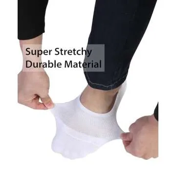 Pro Mountain No Show Socks XL White 8 Pack Comfort & Fit