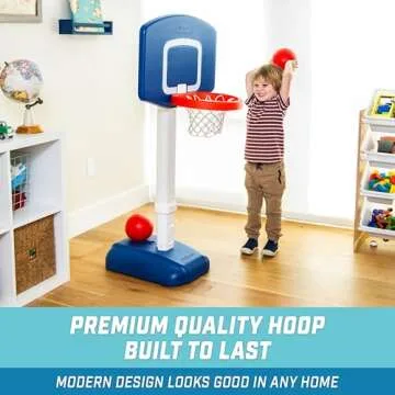 GoSports Tot Shot Toddler Basketball Set - Adjustable Indoor & Outdoor Hoop