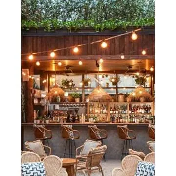 2 Pack 25FT Outdoor String Lights, Globe Patio Lights with 12+1 LED G40 Plastic Shatterproof Bulbs, Waterproof Connectable Edison Hanging Lights, Backyard Lights for Balcony Gazebo Garden Party Decor