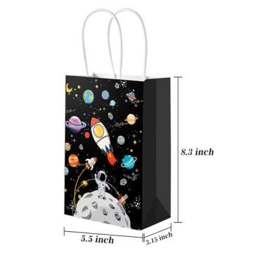 Outer Space Gift Bags Galaxy Party Favor Planet Paper Treat Goodie Bags for Birthday Space Theme Par...