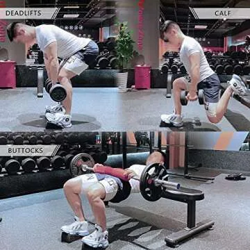 Squat Wedge Block 6PCS Adjustable Non-slip Rubber Squat Ramp,squat Wedge For Heel Elevated Squat,Weight Lifting,Calf Stretcher, Deadlift Squat Improve Mobility Balance And Strength Performance