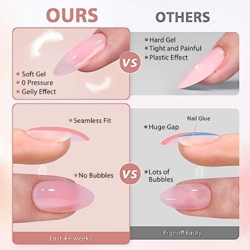 BTArtbox Soft Gel Nail Tips for Stunning Press On Nails