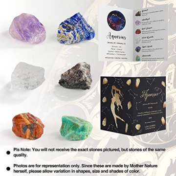 YTENTE Aquarius Candle Gift Set with Healing Crystals