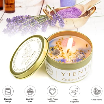 YTENTE Aquarius Candle Gift Set with Healing Crystals