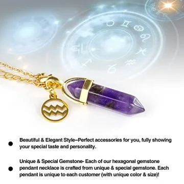 YTENTE Aquarius Candle Gift Set with Healing Crystals