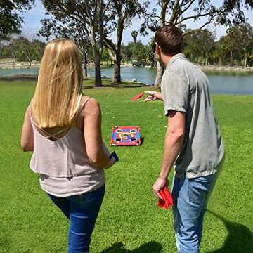 GoSports Bullseye Bounce Cornhole Toss Game - Great for All Ages & Includes Fun rules