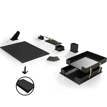 MOOGCO Leather Desk Organizer Set for Office