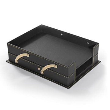 MOOGCO Leather Desk Organizer Set for Office