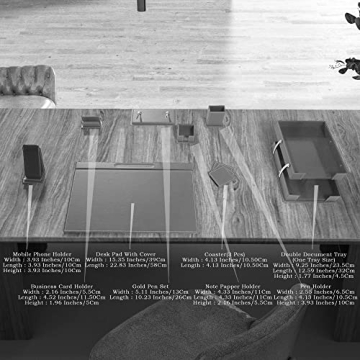 MOOGCO Leather Desk Organizer Set for Office