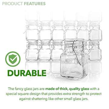 Airtight 3 oz Glass Jars with Labels - Set of 12
