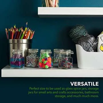 Airtight 3 oz Glass Jars with Labels - Set of 12