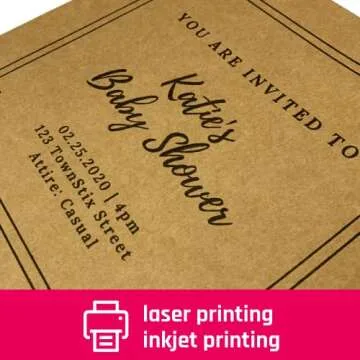 Brown Kraft Cardstock 200 GSM, 50 Sheets, 8.5 x 11