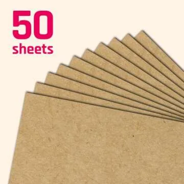Brown Kraft Cardstock 200 GSM, 50 Sheets, 8.5 x 11