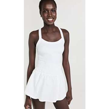 FP Movement by Free People Women's Way Home Skort Romper, White, L