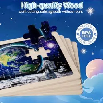 Wooden Puzzles for Kids Ages 4-6,24 Piece Puzzles for Kids Ages 3-5,4 Pack Wooden Jigsaw Puzzles Space Solar System Map United States Puzzles for Kids Ages 4-8, Xmas Birthday Gifts for Boys and Girls