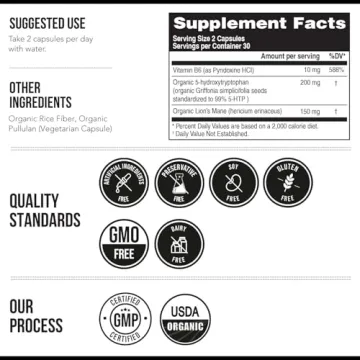 Organic 5-HTP - 200 mg | Supports Mood, Cognition & Sleep