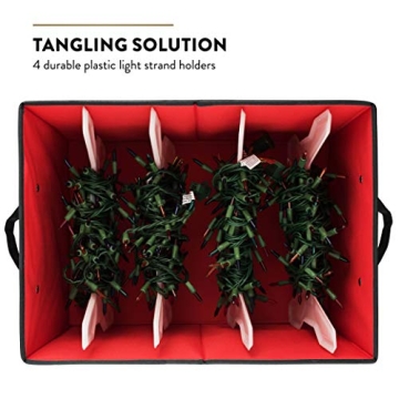 ZOBER Christmas Light Storage - Durable Light Organizer Box