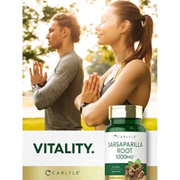 Carlyle Sarsaparilla Root Capsules 1000mg - Premium Quality