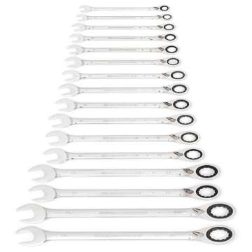 GEAWRENCH 16 Pc. Reversible Ratcheting Combination Wrench Set, Metric - 9602N