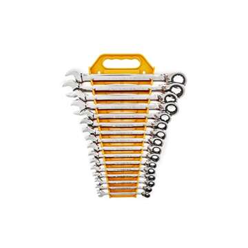 GEAWRENCH 16 Pc. Reversible Ratcheting Combination Wrench Set, Metric - 9602N