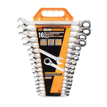 GEAWRENCH 16 Pc. Reversible Ratcheting Combination Wrench Set, Metric - 9602N