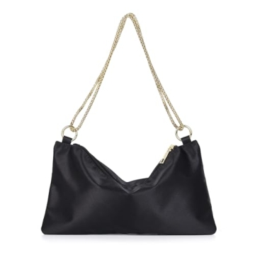 ChuLian Women Satin Evening Handbag Shoulder Bag Wedding Prom Clutch Purse Elegant Evening Bag for W...
