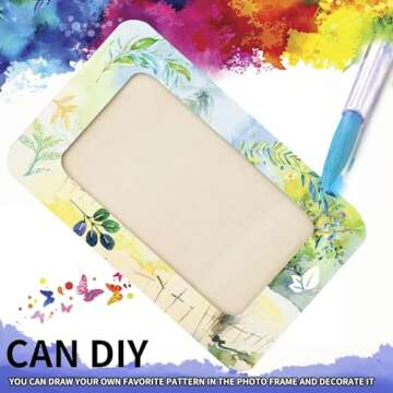 RYKOMO 12 Pieces DIY Wooden Picture Frames, Unfinished Solid Wood Photo Picture Frames for 4 x 6 in Photos, Standing Wooden Picture Frame for Crafts, DIY Painting, Birthday, Wedding