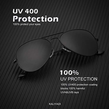 KALIYADI Polarized Aviator Sunglasses UV Protection 3-Pack