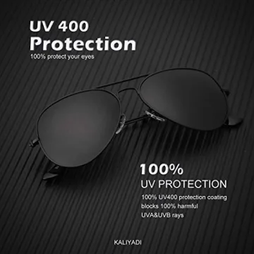 KALIYADI Polarized Aviator Sunglasses UV Protection 3-Pack