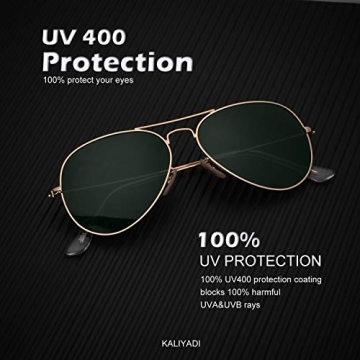KALIYADI Polarized Aviator Sunglasses UV Protection 3-Pack