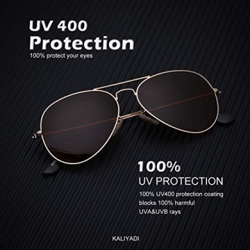 KALIYADI Polarized Aviator Sunglasses UV Protection 3-Pack