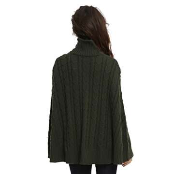 Outlander Cable Knit Cape Dark Green Sweater Scottish Highland