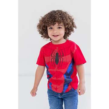 Marvel Spider-Man Big Boys 4 Pack T-Shirts - Short Sleeve Tee