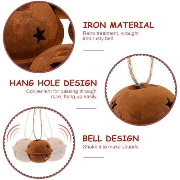 Rusty Metal Jingle Bells for Vintage Holiday Crafts
