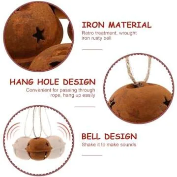 Rusty Metal Jingle Bells for Vintage Holiday Crafts