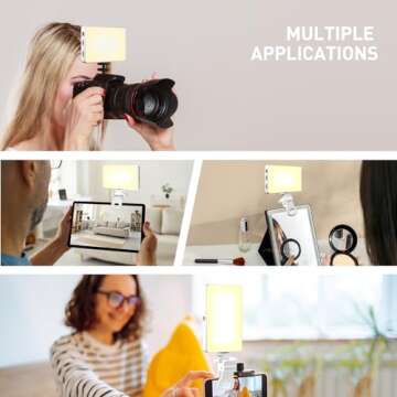 Meixitoy 120 LED Selfie Light, 5000Mah Rechargeable Clip Phone Light, Adjusted 3 Light Modes, Selfie for iPhone/Phone/Camera/Laptop/iPad, Camera Lighting for Video Recording, TikTok, Vlog(White)