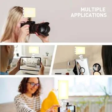 Meixitoy 120 LED Selfie Light, 5000Mah Rechargeable Clip Phone Light, Adjusted 3 Light Modes, Selfie for iPhone/Phone/Camera/Laptop/iPad, Camera Lighting for Video Recording, TikTok, Vlog(White)