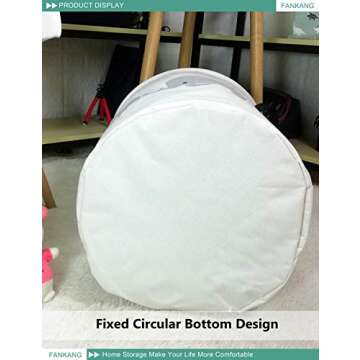 FANKANG Storage Basket, Nursery Hamper Canvas Laundry Basket Foldable with Waterproof PE Coating Large Storage Baskets for Kids Boys and Girls, Office, Bedroom, Clothes,Toys（Love Elephant）