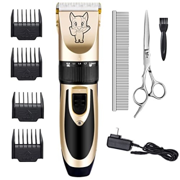 Ultra-Quiet Rechargeable Pet Grooming Clippers for Dogs & Cats - Stress-Free Grooming