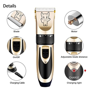 Ultra-Quiet Rechargeable Pet Grooming Clippers Dogs Cats